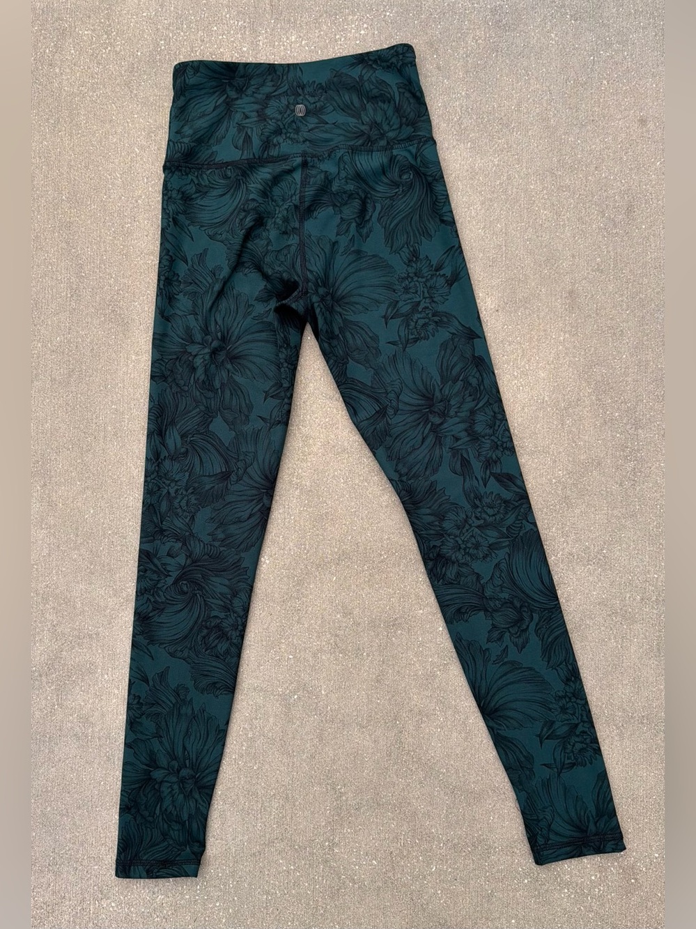 Balance Collection Black Teal Floral Print High Waist Leggings S Baddie Fairycor - Picture 4 of 9
